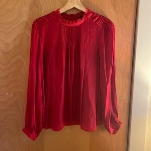 J Crew red blouse